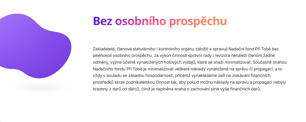 3. Bez osobního prospěchu A